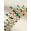 imageSWEETV Crystal Wedding Tiara for Women Royal Queen Crown Headband Rhinestone Princess Hair Accessories for Prom Birthday2Green