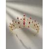 imageSWEETV Crystal Wedding Tiara for Women Royal Queen Crown Headband Rhinestone Princess Hair Accessories for Prom Birthday3Red