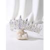 imageSWEETV Crystal Wedding Tiara for Women Royal Queen Crown Headband Rhinestone Princess Hair Accessories for Prom Birthday5purple  Silver