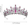 imageSWEETV Crystal Wedding Tiara for Women Royal Queen Crown Headband Rhinestone Princess Hair Accessories for Prom Birthday6Hot Pink  Antique Silver