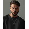 imageSWEETV Designer 925 Sterling Silver Cross Necklace for Men Vintage Chunky Big Cross Pendant with Cuban Chain Amulet Necklace Jewelry Gift for Men A02