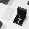 imageSWEETV Designer 925 Sterling Silver Cross Necklace for Men Vintage Chunky Big Cross Pendant with Cuban Chain Amulet Necklace Jewelry Gift for Men A02
