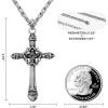 imageSWEETV Designer 925 Sterling Silver Cross Necklace for Men Vintage Chunky Big Cross Pendant with Cuban Chain Amulet Necklace Jewelry Gift for Men A03