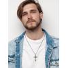 imageSWEETV Designer 925 Sterling Silver Cross Necklace for Men Vintage Chunky Big Cross Pendant with Cuban Chain Amulet Necklace Jewelry Gift for Men A03