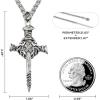 imageSWEETV Designer Oxidized Sterling Silver Cross Necklace for Men Vintage Chunky Big Cross Pendant Amulet Necklace Jewelry Gift for MenA07