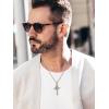 imageSWEETV Designer Oxidized Sterling Silver Cross Necklace for Men Vintage Chunky Big Cross Pendant Amulet Necklace Jewelry Gift for MenA07
