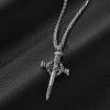 imageSWEETV Designer Oxidized Sterling Silver Cross Necklace for Men Vintage Chunky Big Cross Pendant Amulet Necklace Jewelry Gift for MenA07