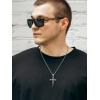 imageSWEETV Designer Oxidized Sterling Silver Cross Necklace for Men Vintage Chunky Big Cross Pendant Amulet Necklace Jewelry Gift for MenA08