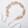 imageSWEETV Flower Girl Hair Accessories for Wedding Headpieces FlowerLeaf Girls Headband Princess Crystal Pearl Hair Pieces for Birthday Party First Communion