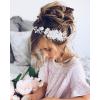 imageSWEETV Flower Girl Headpiece Ivory Tulle Flowers Wedding Headband for Girls Princess Pearl Hair Accessories for Birthday Party First Communion