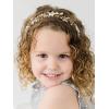 imageSWEETV Flower Girl Headpiece Pearl Silver Wedding Hair Accessories for Girls Flowers Headband Tiara for BirthdaypartyGold