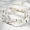imageSWEETV Flower Girl Headpiece Pearl Silver Wedding Hair Accessories for Girls Flowers Headband Tiara for BirthdaypartySilver