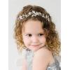 imageSWEETV Flower Girl Headpiece Pearl Silver Wedding Hair Accessories for Girls Flowers Headband Tiara for BirthdaypartySilver