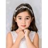 imageSWEETV Flower Girl Headpiece Pearl Silver Wedding Hair Accessories for Girls Flowers Headband Tiara for BirthdaypartySilver
