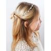 imageSWEETV Flower Girl Headpiece Silver Pearl Girls Headband for Wedding Princess Hair Accessories for Birthday Party First CommunionSilver