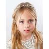 imageSWEETV Flower Girl Headpiece Silver Pearl Girls Headband for Wedding Princess Hair Accessories for Birthday Party First CommunionSilver