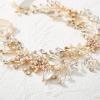 imageSWEETV Flower Girl Headpiece Silver Princess Wedding Headband Baby Girls Flower Pearl Hair Accessories for Birthday Party PhotographyGold