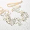 imageSWEETV Flower Girl Headpiece Silver Princess Wedding Headband Baby Girls Flower Pearl Hair Accessories for Birthday Party PhotographySilver