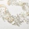 imageSWEETV Flower Girl Headpiece Silver Princess Wedding Headband Baby Girls Flower Pearl Hair Accessories for Birthday Party PhotographySilver