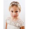 imageSWEETV Flower Girl Headpiece Silver Princess Wedding Headband Baby Girls Flower Pearl Hair Accessories for Birthday Party PhotographySilver