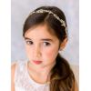 imageSWEETV Flower Girl Headpiece for Wedding Headband Silver Princess Hair Accessories Little Girls Toddler Kids Crystal Hair Bands for First CommunionGold