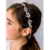 imageSWEETV Flower Girl Headpiece for Wedding Headband Silver Princess Hair Accessories Little Girls Toddler Kids Crystal Hair Bands for First CommunionSilver