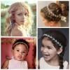 imageSWEETV Gold Baby Girl Headband Flower Girl Headpiece Princess Crystal Wedding Hair Accessories for Birthday Party PhotographyGold