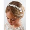 imageSWEETV Hairband Flower Girl Headpiece for Wedding Communion Birthday Party  Pearl Girls Headband with Rhinestones  Girls Headpiece for Special Occasions  One Size  Silver 1Silver 1