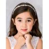 imageSWEETV Hairband Flower Girl Headpiece for Wedding Communion Birthday Party  Pearl Girls Headband with Rhinestones  Girls Headpiece for Special Occasions  One Size  Silver 1Silver 2
