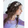 imageSWEETV Hairband for Wedding Flower Girl Headpiece with Glittering Rhinestones Gold One Size for Baby Girl Little Girl First Communion Birthday Party Prom Childrens Day Special OccasionsSilver