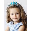 imageSWEETV Princess Tiaras for Little Girls Kids Dressup Crown Headband Birthday Wedding Halloween Cosplay Hair Accessories1BlueSilver Elsa