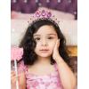 imageSWEETV Princess Tiaras for Little Girls Kids Dressup Crown Headband Birthday Wedding Halloween Cosplay Hair Accessories4Pink  Gold Aurora