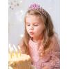 imageSWEETV Princess Tiaras for Little Girls Kids Dressup Crown Headband Birthday Wedding Halloween Cosplay Hair Accessories4Pink  Gold Aurora