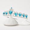 imageSWEETV Red Princess Tiara for Girls Birthday Crown Gift for Kids Crystal Heart Tiara Headband Child Costume Headpiece Dress up Accessories for Cosplay Party HalloweenBlue