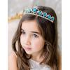 imageSWEETV Red Princess Tiara for Girls Birthday Crown Gift for Kids Crystal Heart Tiara Headband Child Costume Headpiece Dress up Accessories for Cosplay Party HalloweenBlue