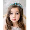 imageSWEETV Red Princess Tiara for Girls Birthday Crown Gift for Kids Crystal Heart Tiara Headband Child Costume Headpiece Dress up Accessories for Cosplay Party HalloweenBlue