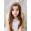 imageSWEETV Red Princess Tiara for Girls Birthday Crown Gift for Kids Crystal Heart Tiara Headband Child Costume Headpiece Dress up Accessories for Cosplay Party HalloweenRed
