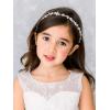 imageSWEETV Silver Flower Girl Headpiece for Wedding Crystal Floral Girls Headband Princess Hair Accessories for Birthday Party First CommunionSilver