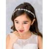 imageSWEETV Silver Flower Girl Headpiece for Wedding Crystal Floral Girls Headband Princess Hair Accessories for Birthday Party First CommunionSilver