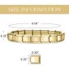 imageSWEETV Stainless Steel 18 Link Polish Italian Charm Bracelet with 1Pcs Starter Brascelet 9Pcs Charms and Opening Tools Classic 9mm Modular Charm Personalized Jewelry GiftGold