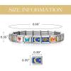 imageSWEETV Stainless Steel 18 Link Polish Italian Charm Bracelet with 1Pcs Starter Brascelet 9Pcs Charms and Opening Tools Classic 9mm Modular Charm Personalized Jewelry GiftASilver