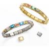 imageSWEETV Stainless Steel 18 Link Polish Italian Charm Bracelet with 1Pcs Starter Brascelet 9Pcs Charms and Opening Tools Classic 9mm Modular Charm Personalized Jewelry Gift20pcs Charm Set