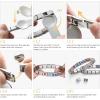 imageSWEETV Stainless Steel 18 Link Polish Italian Charm Bracelet with 1Pcs Starter Brascelet 9Pcs Charms and Opening Tools Classic 9mm Modular Charm Personalized Jewelry GiftSilver