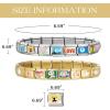 imageSWEETV Stainless Steel 18 Link Polish Italian Charm Bracelet with 1Pcs Starter Brascelet 9Pcs Charms and Opening Tools Classic 9mm Modular Charm Personalized Jewelry Gift20pcs Charm Set