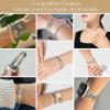 imageSWEETV Stainless Steel 18 Link Polish Italian Charm Bracelet with 1Pcs Starter Brascelet 9Pcs Charms and Opening Tools Classic 9mm Modular Charm Personalized Jewelry GiftMarineSilver