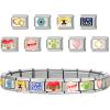 imageSWEETV Stainless Steel 18 Link Polish Italian Charm Bracelet with 1Pcs Starter Brascelet 9Pcs Charms and Opening Tools Classic 9mm Modular Charm Personalized Jewelry GiftFamilySilver