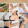 imageSWEETV Stainless Steel 18 Link Polish Italian Charm Bracelet with 1Pcs Starter Brascelet 9Pcs Charms and Opening Tools Classic 9mm Modular Charm Personalized Jewelry GiftCSilver