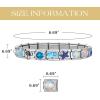 imageSWEETV Stainless Steel 18 Link Polish Italian Charm Bracelet with 1Pcs Starter Brascelet 9Pcs Charms and Opening Tools Classic 9mm Modular Charm Personalized Jewelry GiftMarineSilver
