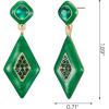 imageSWEETV Vintage 18K Gold Plated Statement Earrings for Women Trendy Antique Enamel Chunky Drop Dangle Earrings Big Crystal Earrings for Fashion Prom Jewelry GiftsGreenStyle01