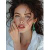 imageSWEETV Vintage 18K Gold Plated Statement Earrings for Women Trendy Antique Enamel Chunky Drop Dangle Earrings Big Crystal Earrings for Fashion Prom Jewelry GiftsGreenStyle01